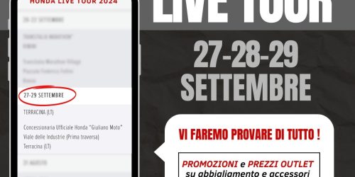 HONDA LIVE TOUR 27-28-29 SETTEMBRE